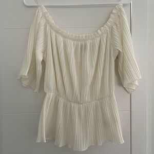 Elegant Off-Shoulder Cream Top